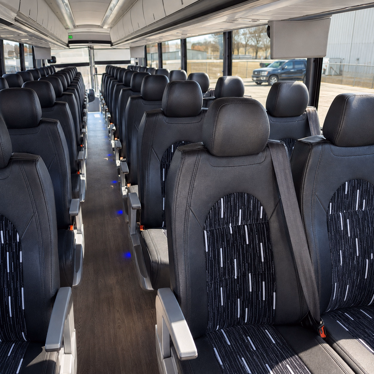 cupertino charter bus rental interior